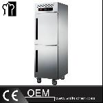 SS304 2 Doors Static Cooling Reach-In Kitchen Refrigerator