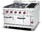 Gas Range With 4-Burner & Lava Rock Grill & Gas Oven